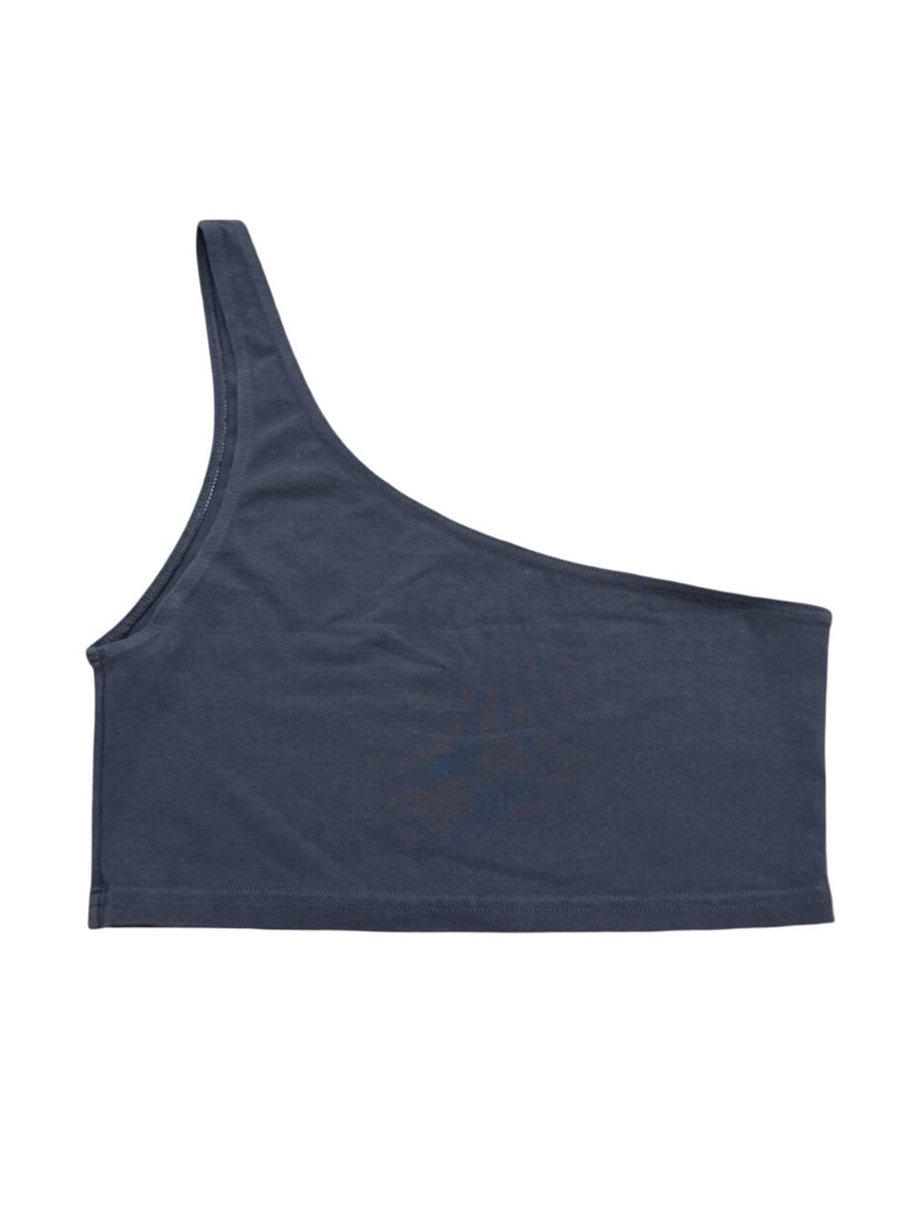 Vintage Y2K One Shoulder Charcoal Crop Tank Top Cotton Spandex